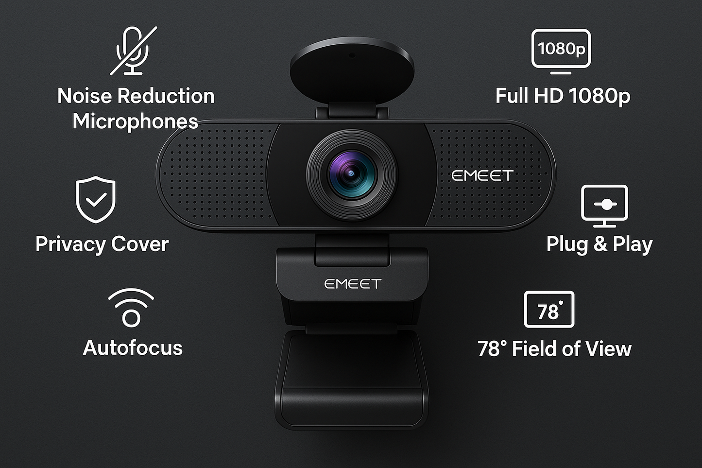 Emeet 4K Webcam 1080P 60FPS
